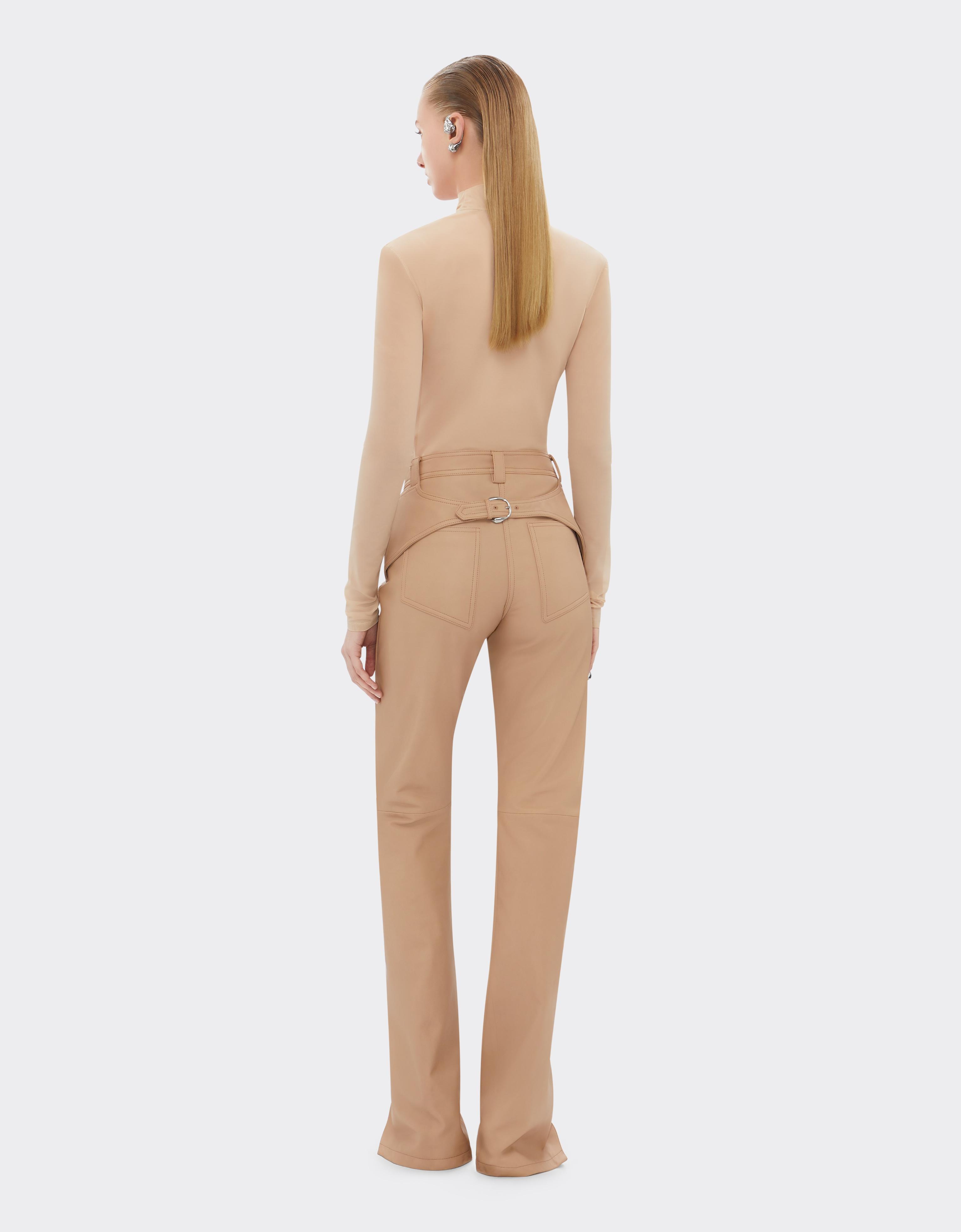 Straight-leg leather trousers