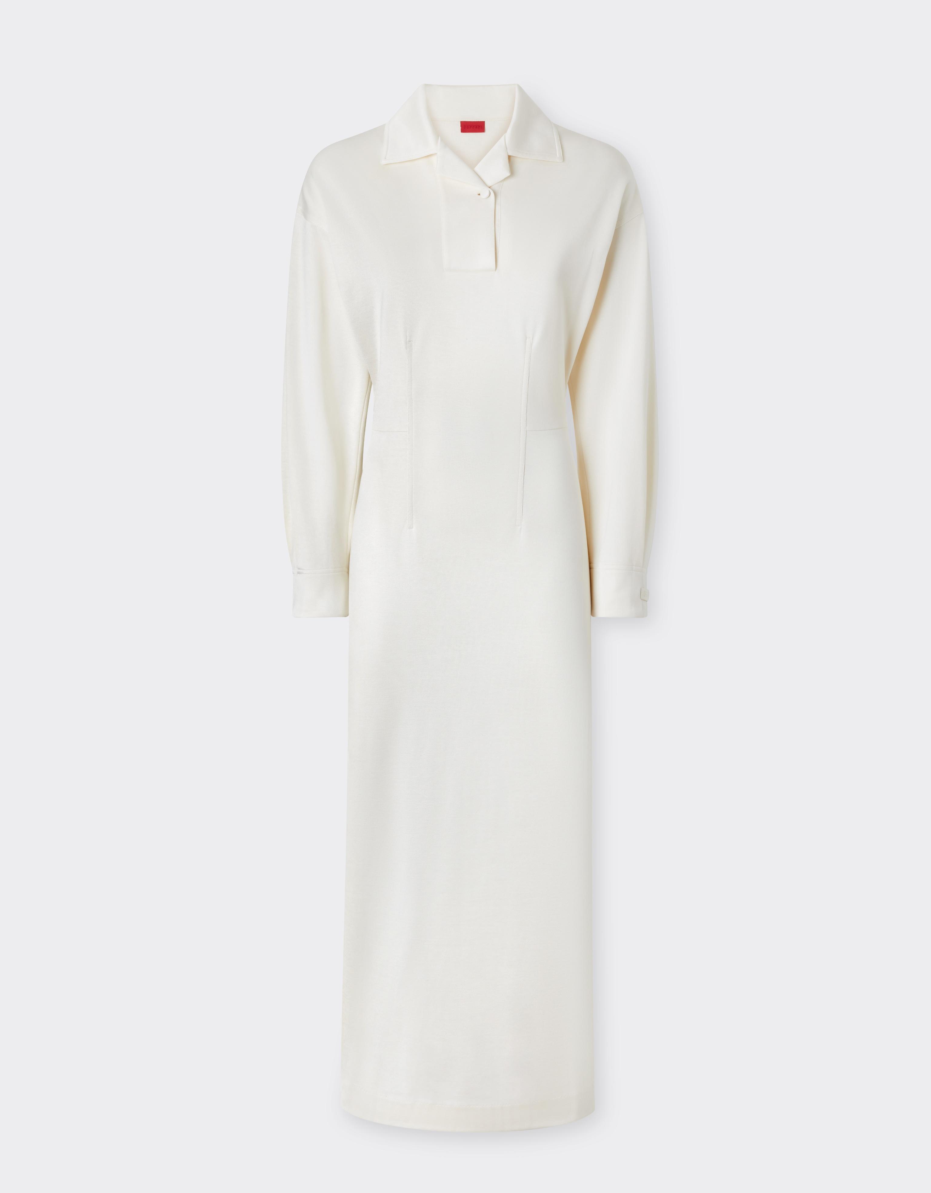 Long-sleeved jersey polo dress