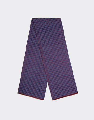 Bufanda de lana y seda con jacquard del Cavallino Rampante