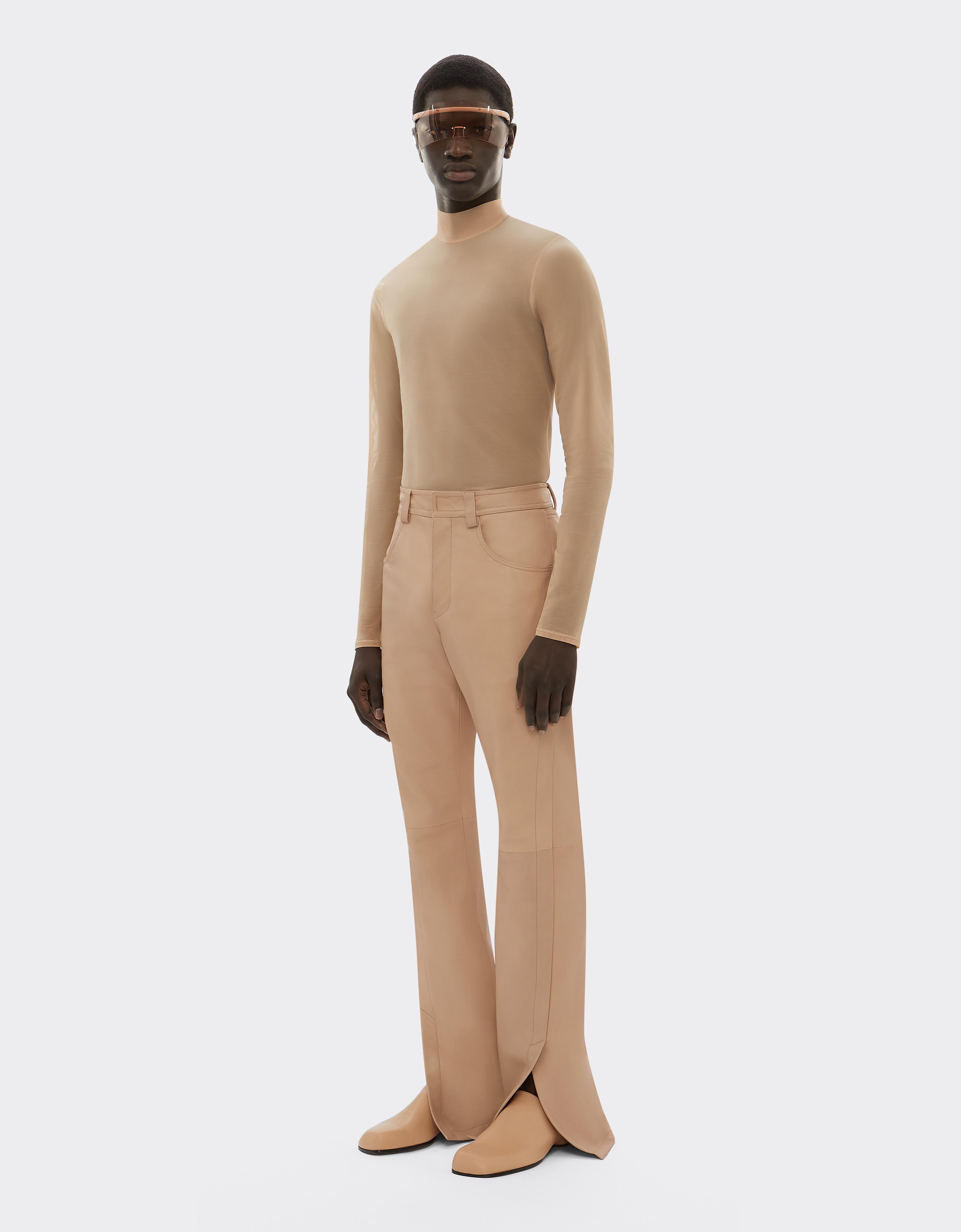 Leather Trousers with Buckle at the Back