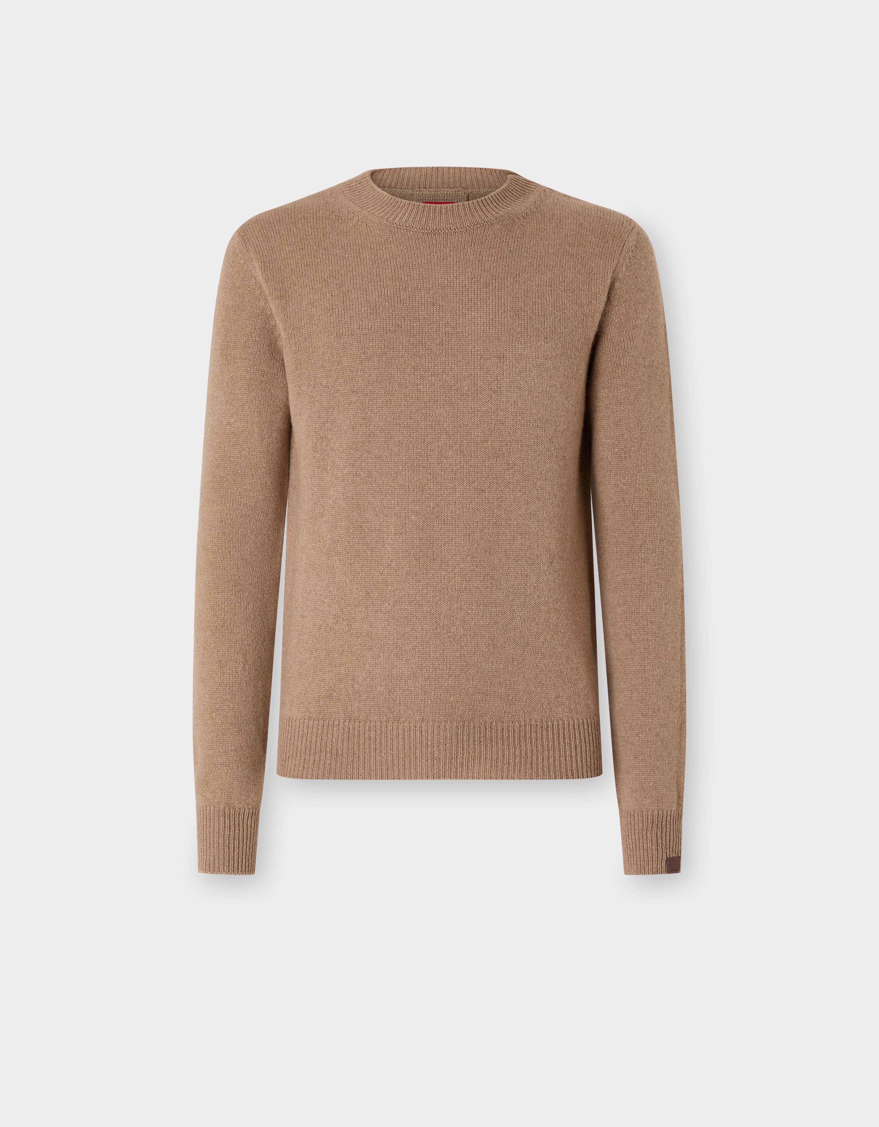 Crew-neck jumper in wool and cashmere