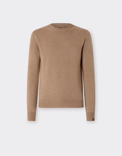 Pull à col rond en laine et cachemire
