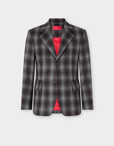 Blazer de franela de lana con estampado tartán