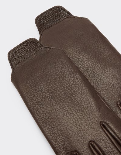 Leather Gloves with Embossed Logo