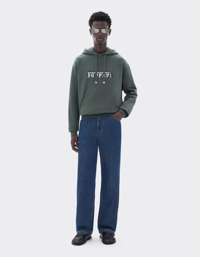 Mélange Cotton Hooded Sweatshirt
