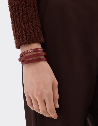 Triple-wrap leather bracelet