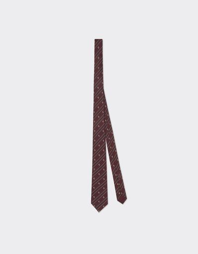 Jacquard Silk Tie with Prancing Horse