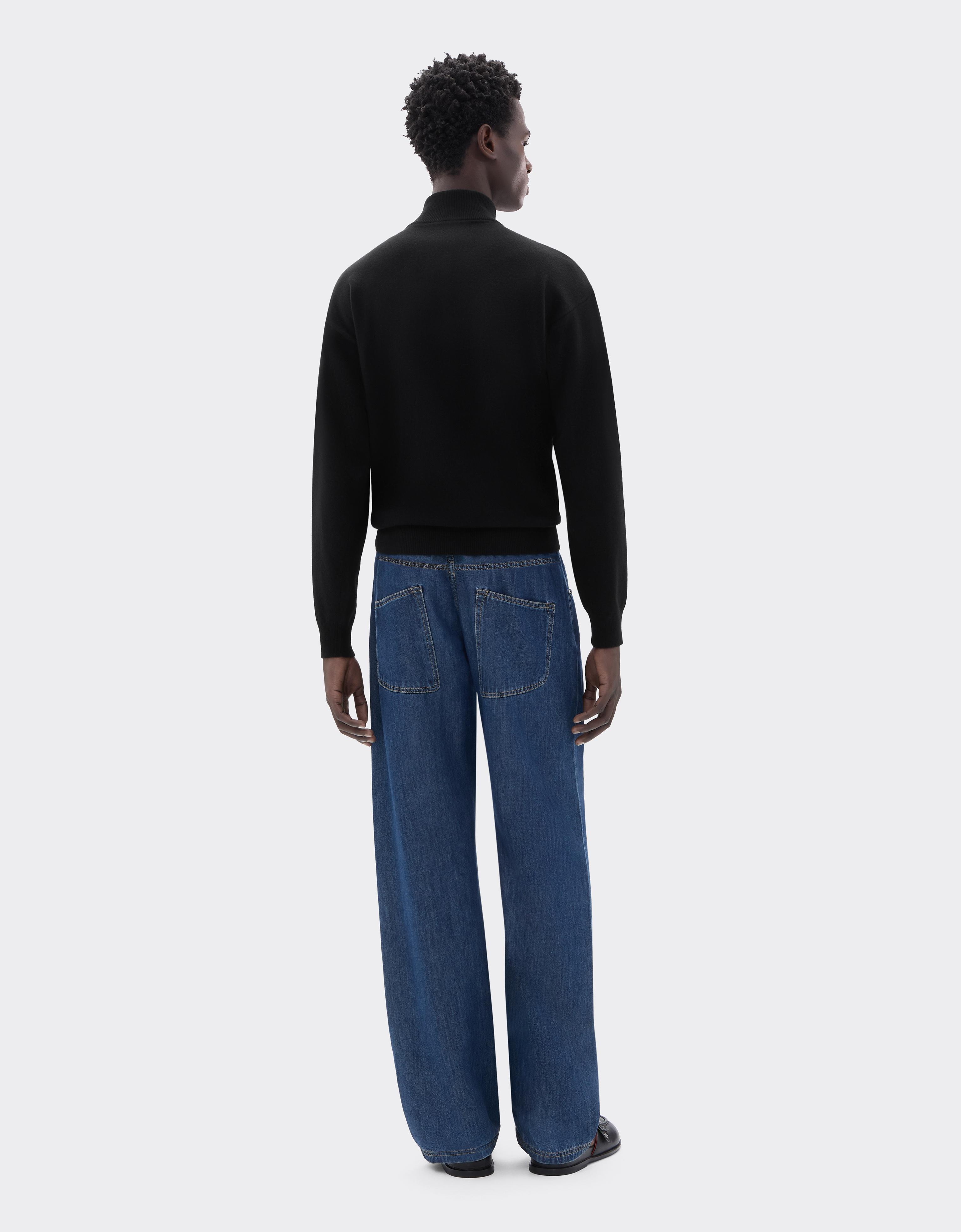 Wool and Cashmere Zip-Up Turtleneck