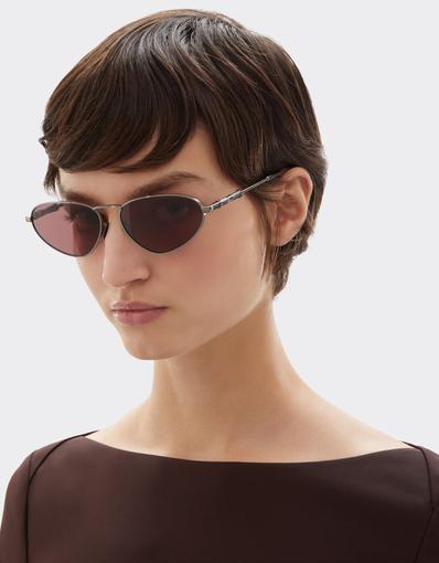 Lunettes de soleil en métal gris fusil brillant avec verres exclusifs Contrast Pro™