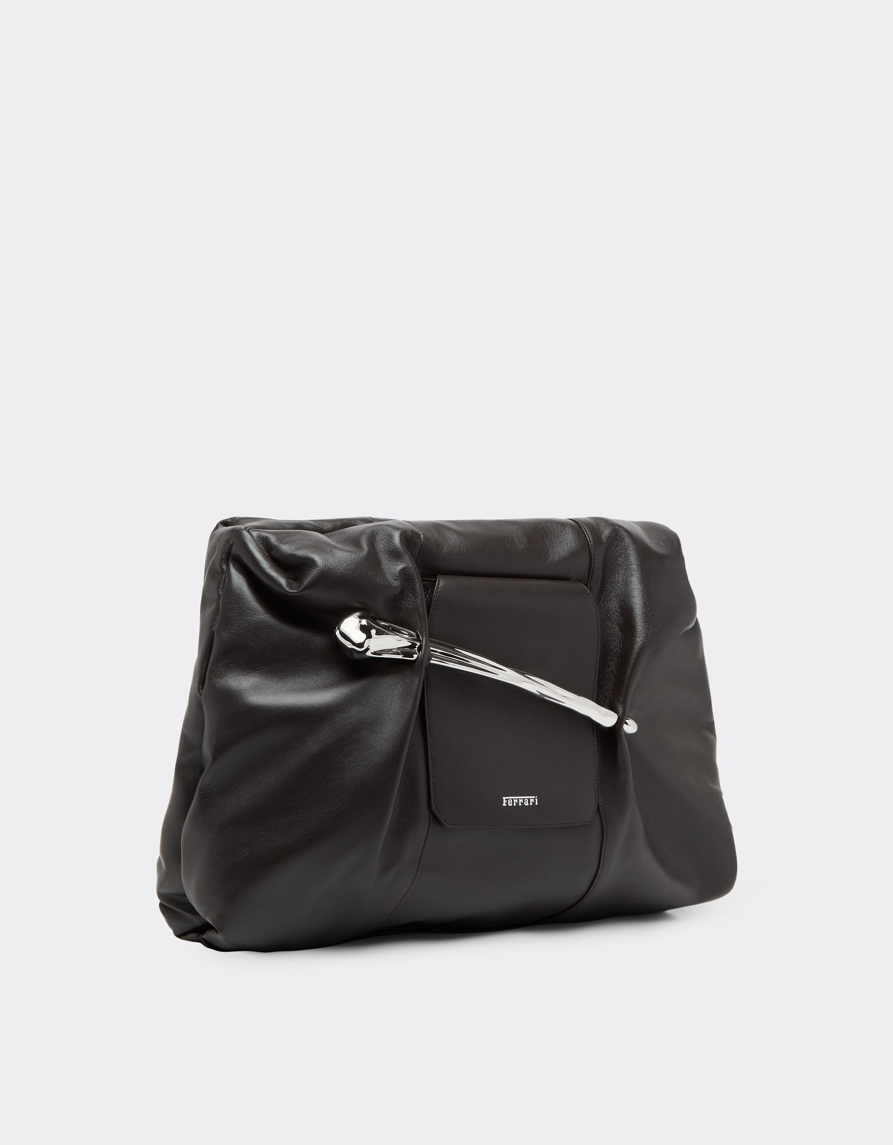 Large Soft Clutch in Semi-Gloss Leather