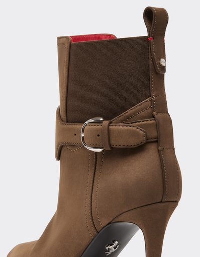 Nubuck Ankle Boots with High Heel