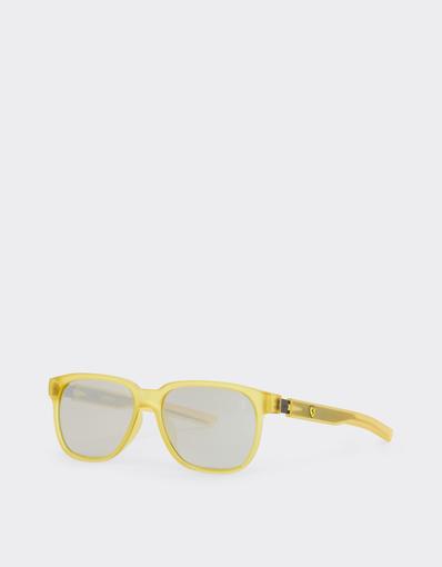 Scuderia Ferrari transparent yellow sunglasses with mirrored lenses