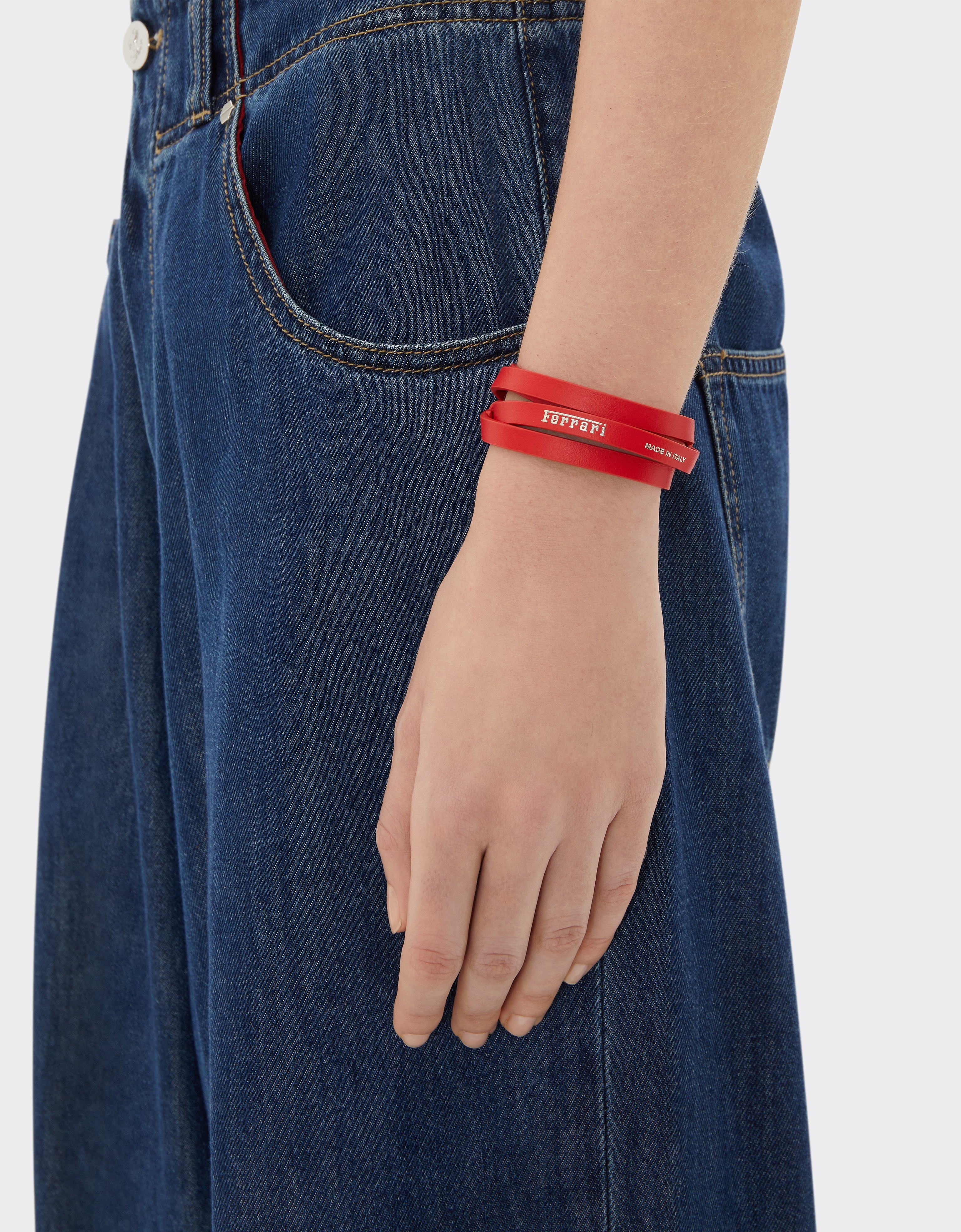 Triple-wrap leather bracelet