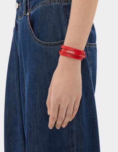 Triple-wrap leather bracelet