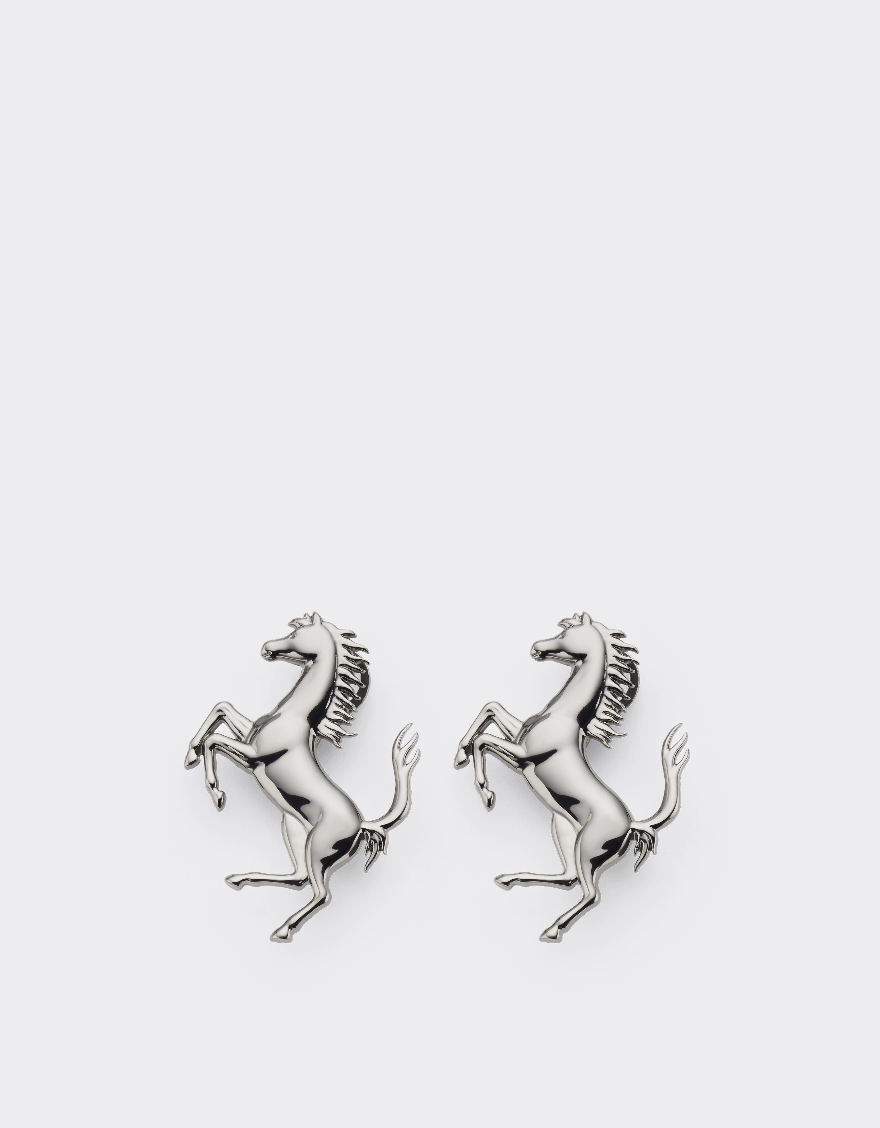 Ferrari Prancing Horse Earrings In Gray