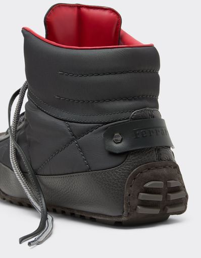 Quilted Leather and Suede Trainers