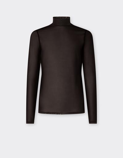 Semi-transparent Tulle Turtleneck