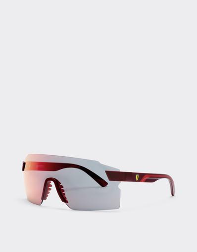 Scuderia Ferrari 0FZ6024 sunglasses in injected material with dark grey mirrored red/yellow lens.