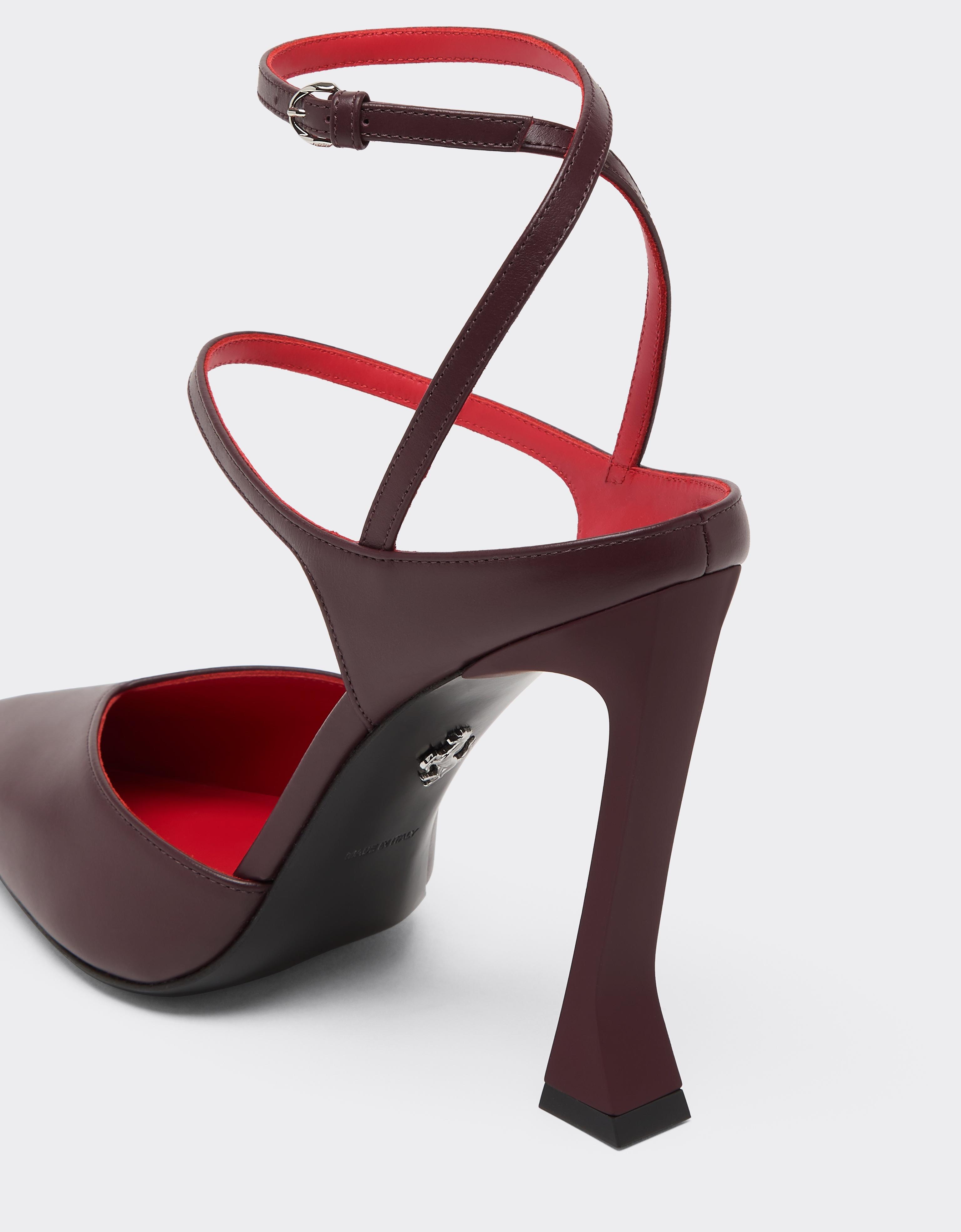 Semi-matt leather slingback with high heel