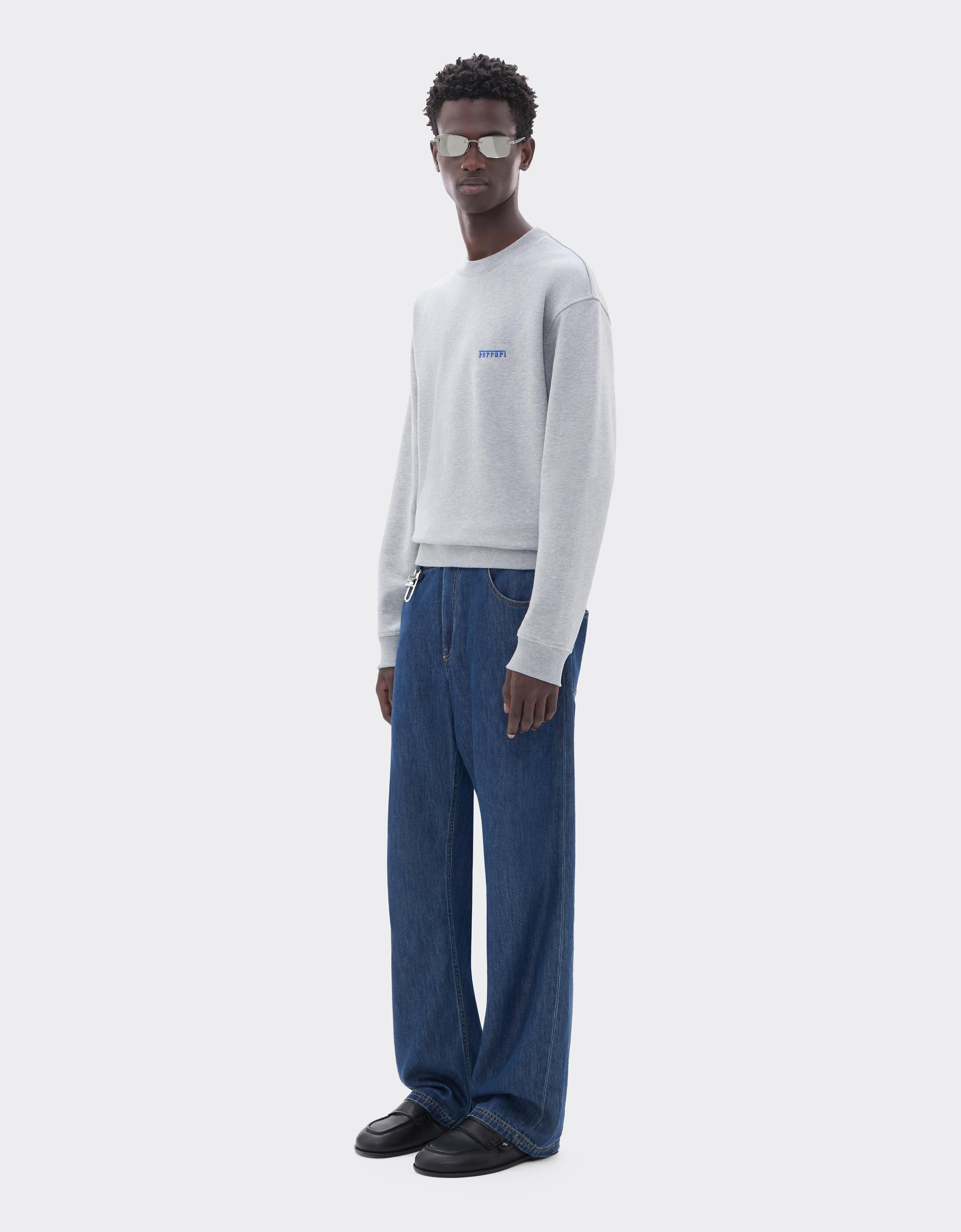 Melange Cotton Crew-Neck Sweatshirt
