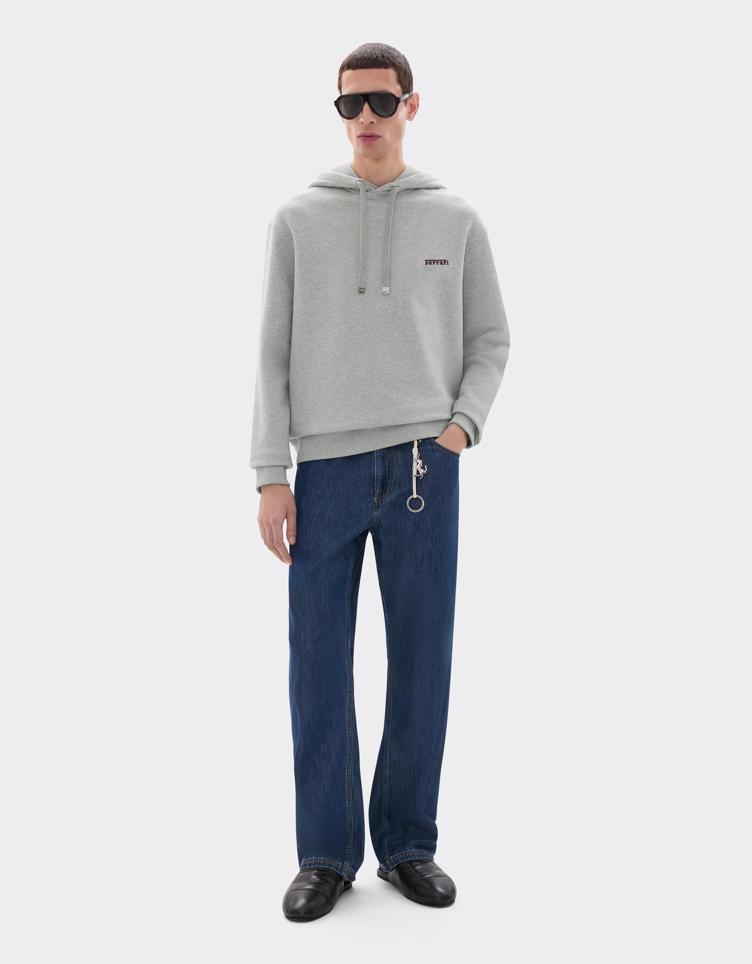 Melange Cotton Hooded Sweatshirt