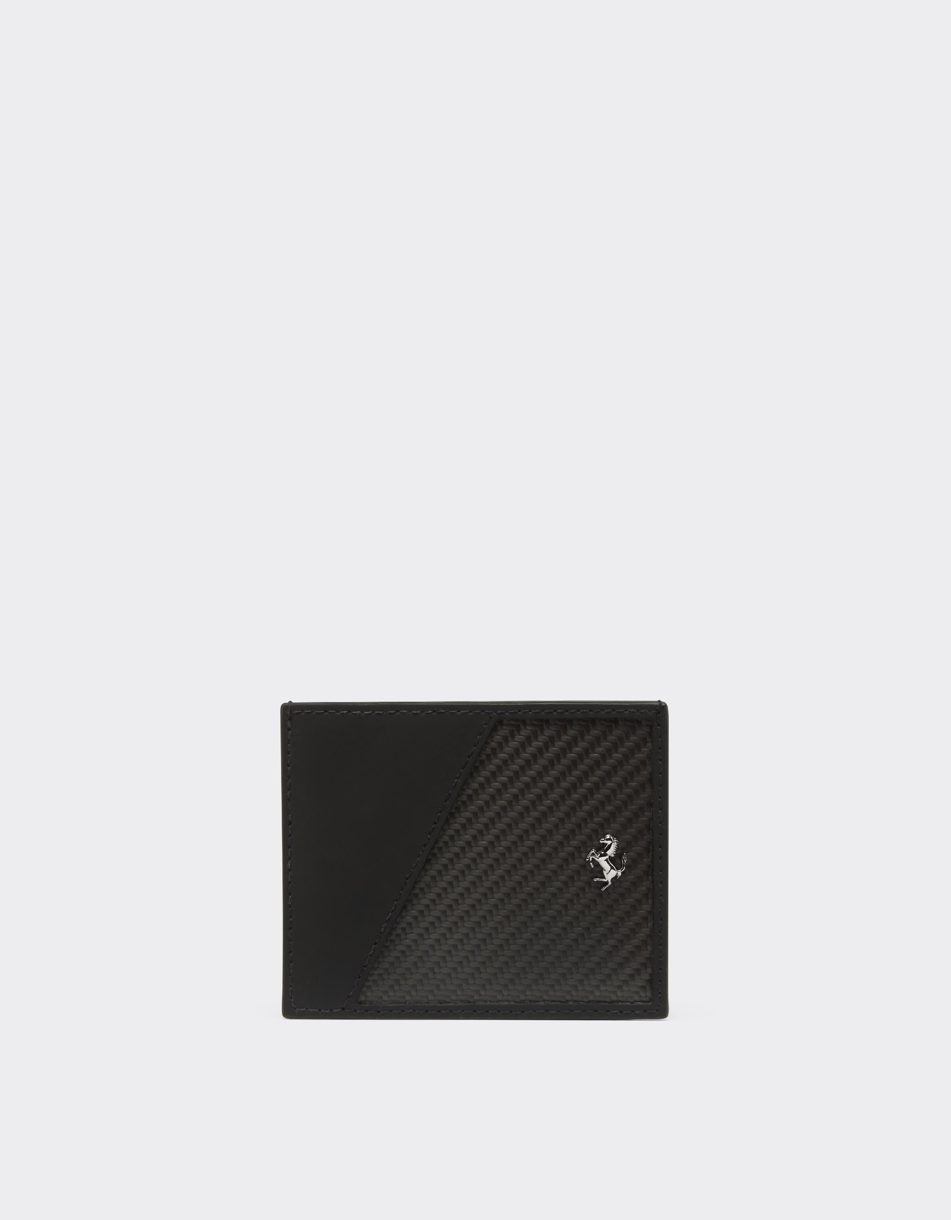 Porte-cartes en cuir et fibre de carbone