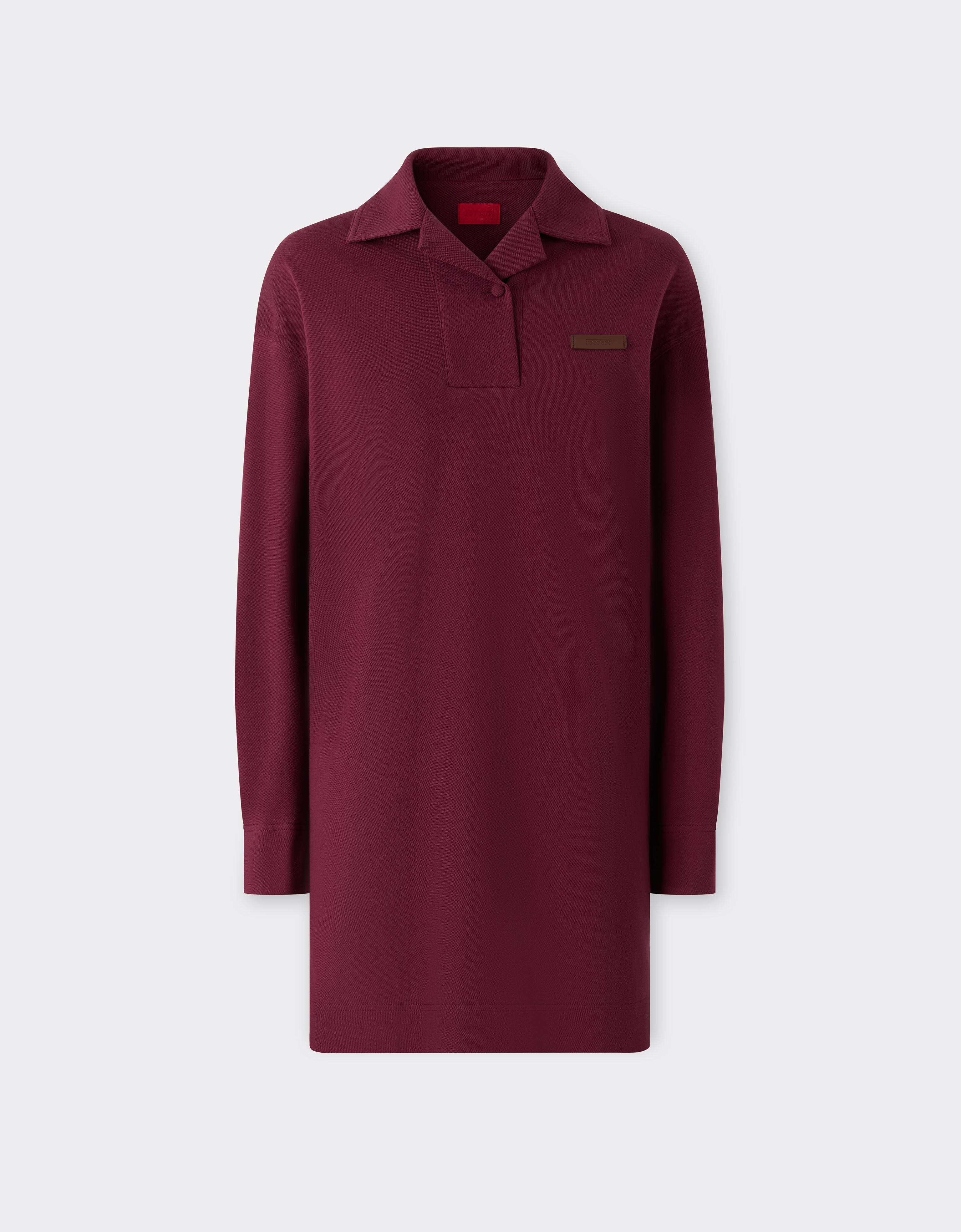 Ferrari Cotton Piqué Polo Dress In Rubino