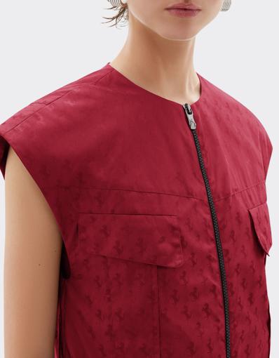 Chaqueta corta de nailon con motivo del Cavallino Rampante