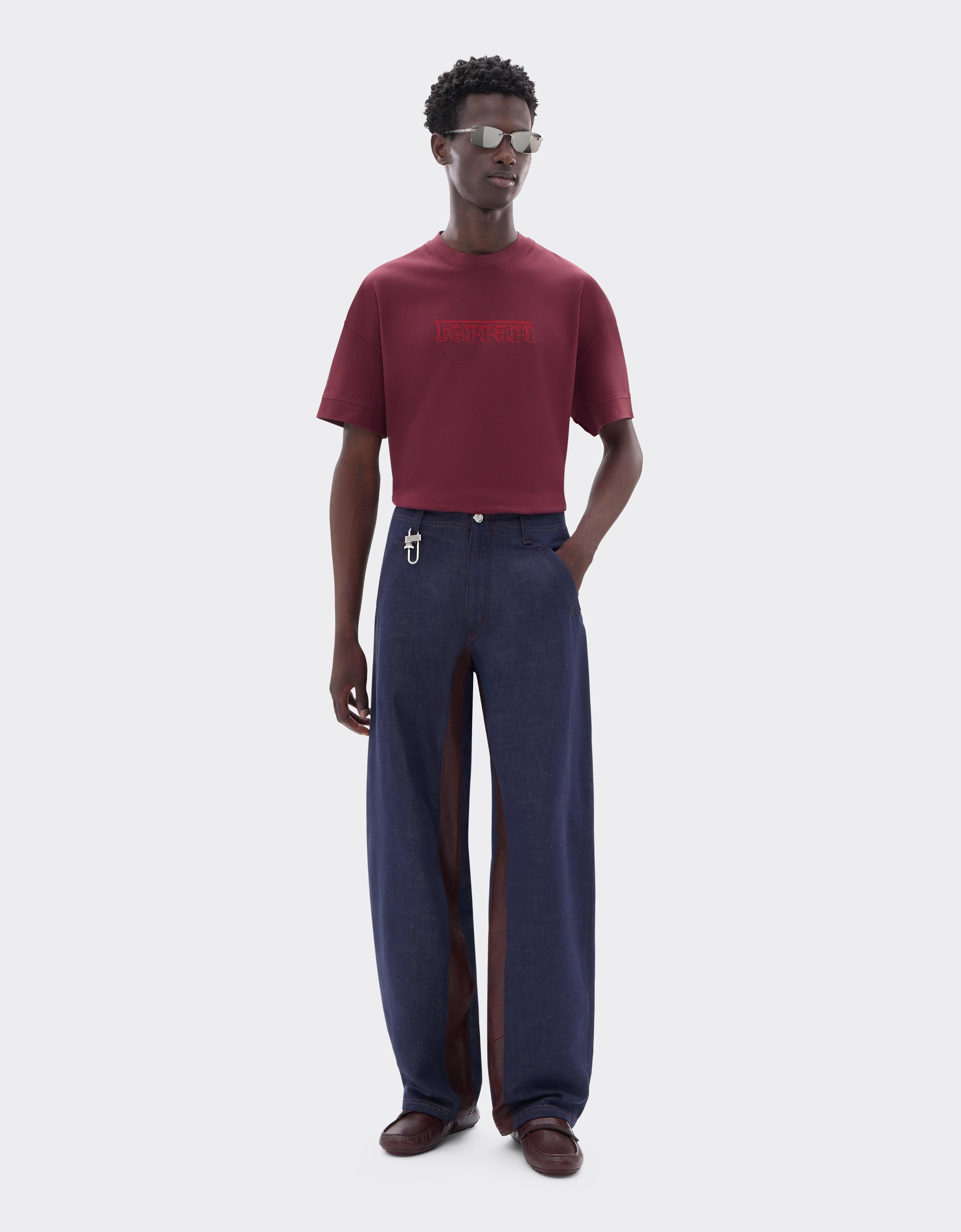 Cotton Piqué T-shirt with Ferrari Embroidery