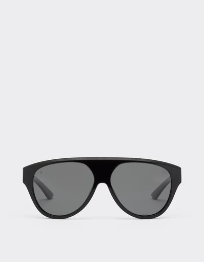 Lunettes de soleil en acétate noir avec verres noirs polarisés