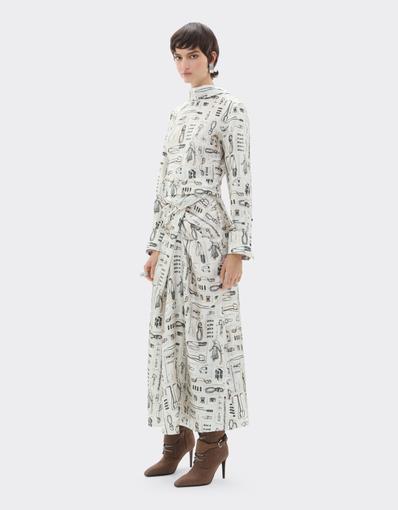 Silk Twill Blouse with Officina Print