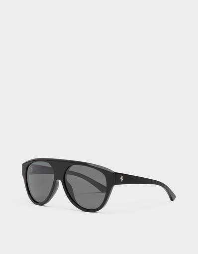 Lunettes de soleil en acétate noir avec verres noirs polarisés