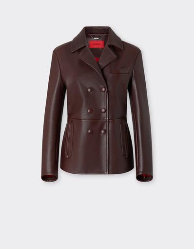 Chaqueta cruzada de piel