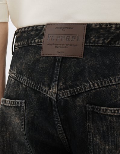 Reconditioned by Ferrari denim trousers for the 2026 Silverstone Grand Prix