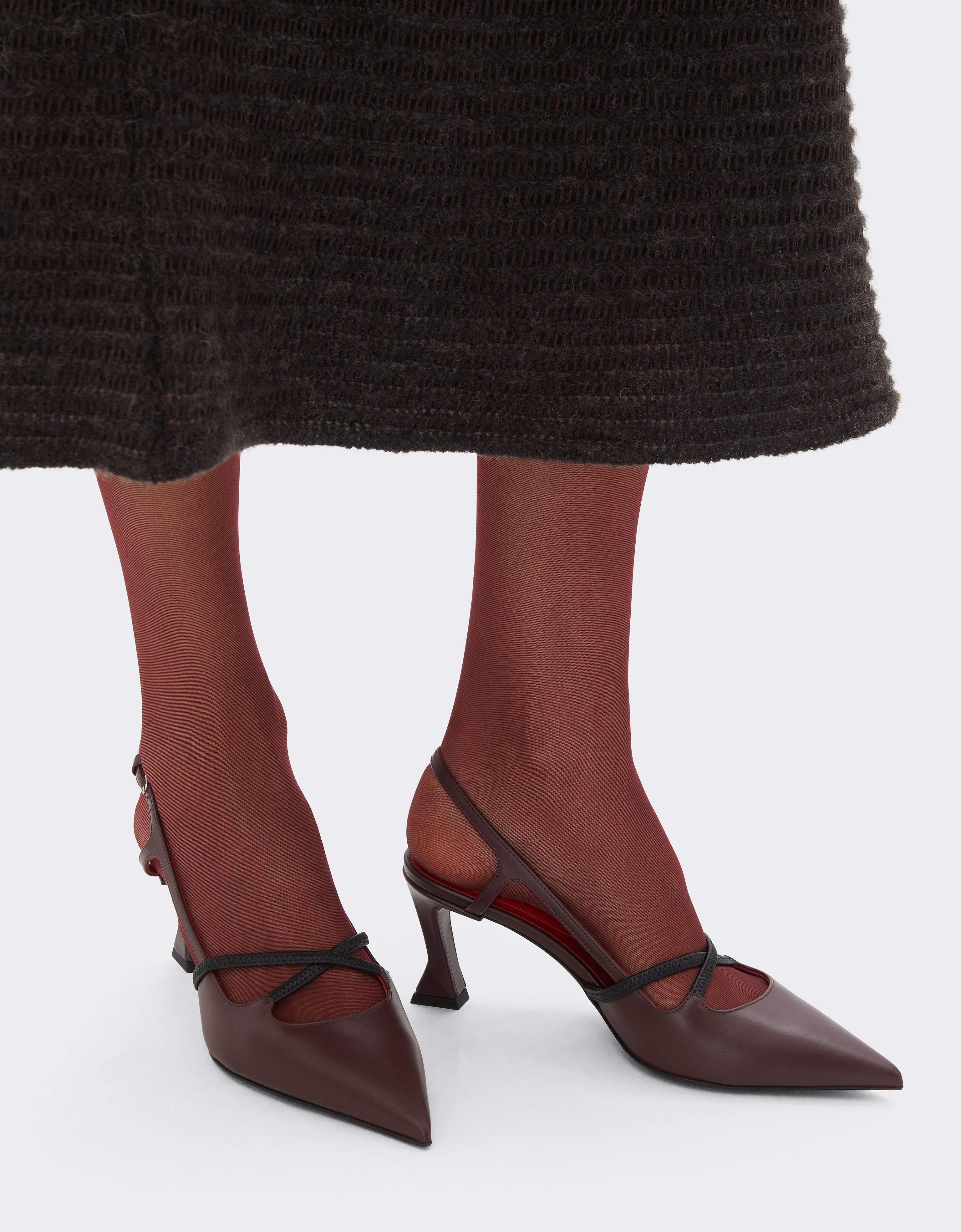 Leather Slingback with Sculpted Heel