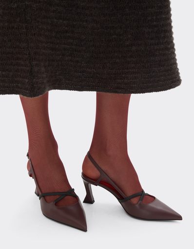 Leather Slingback with Sculpted Heel