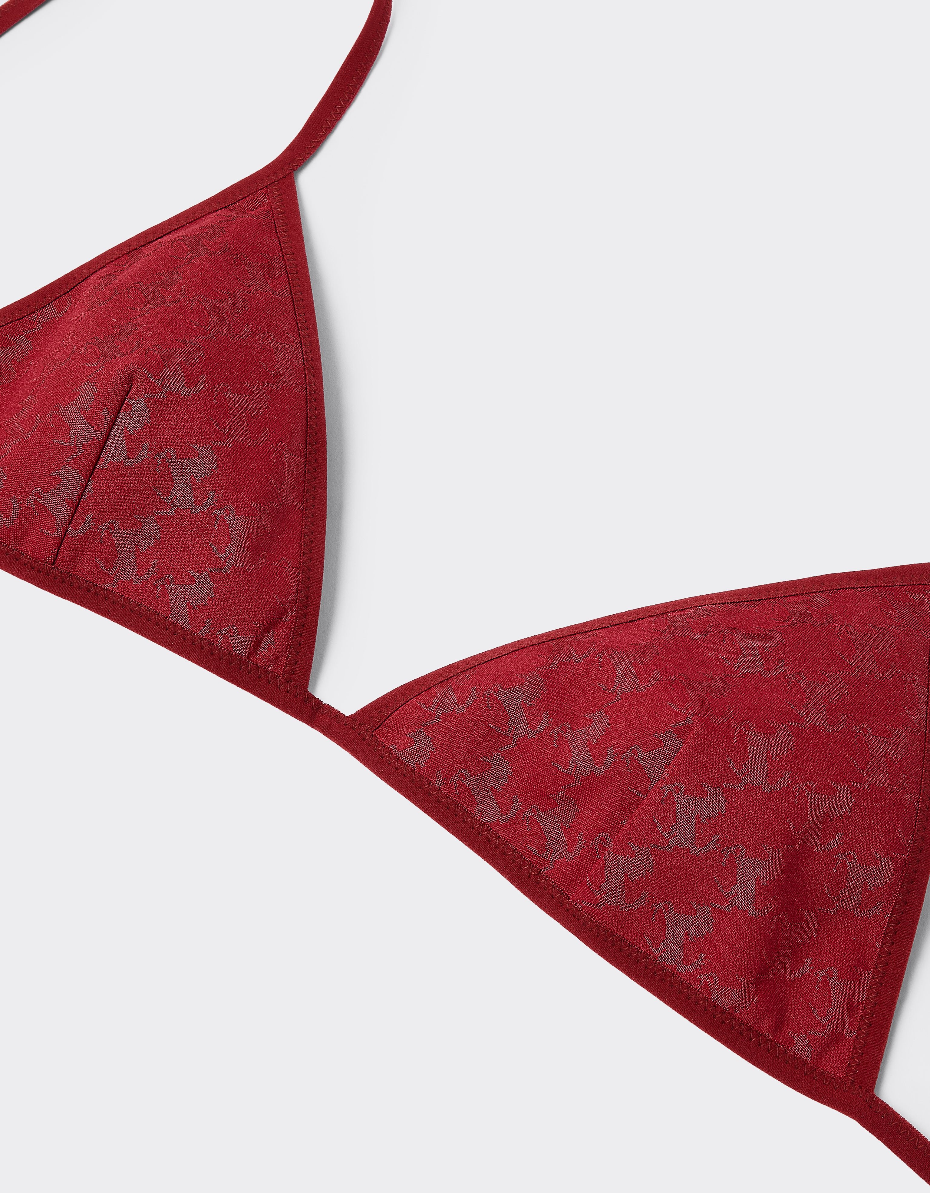 Triangle bikini top with Prancing Horse motif