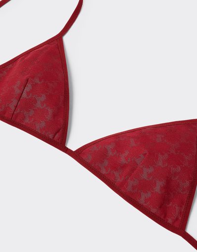 Triangle bikini top with Prancing Horse motif