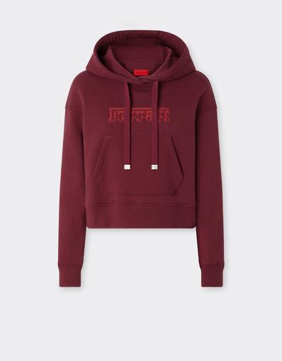 Sudadera corta de algodón con bordado Ferrari