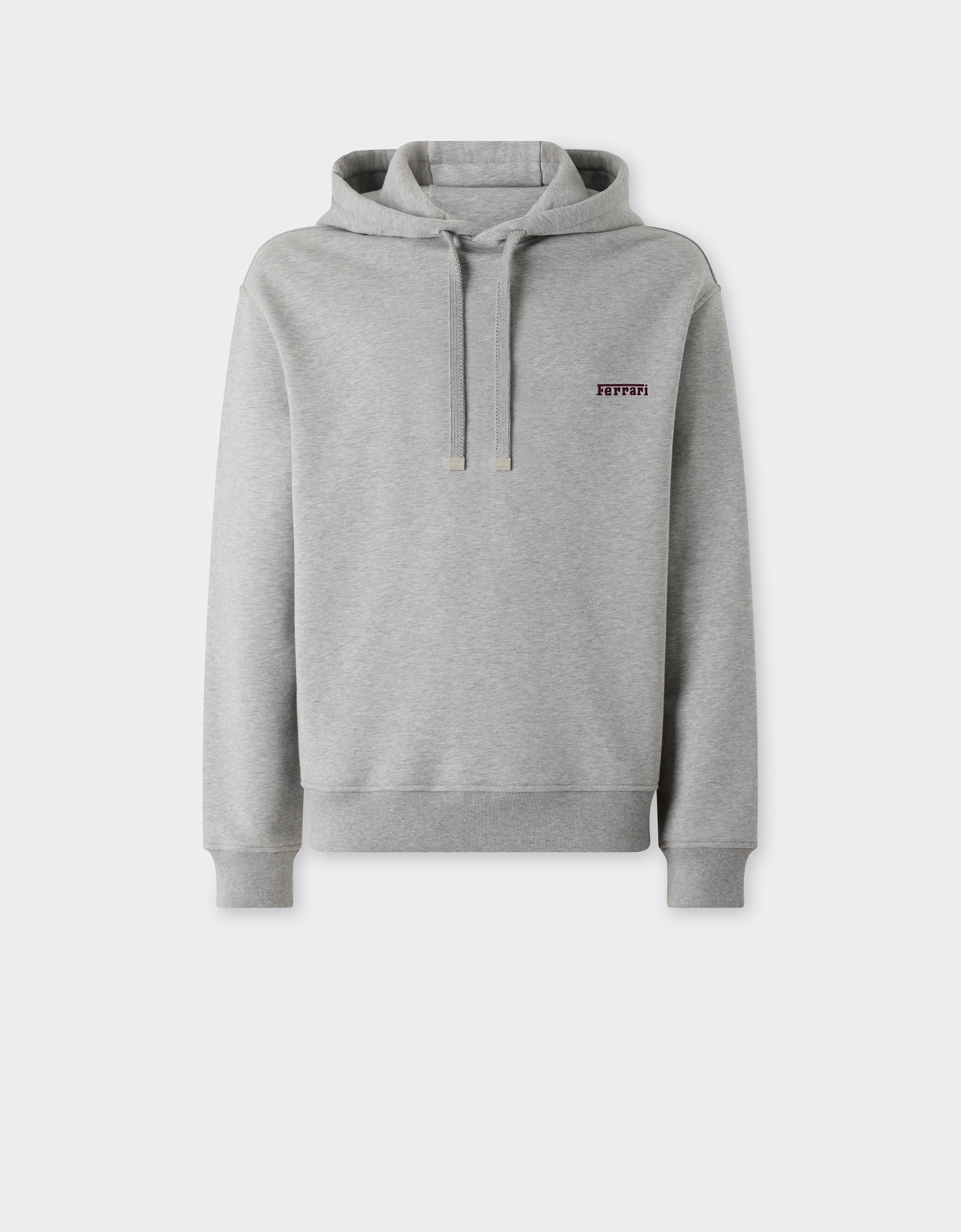 Melange Cotton Hooded Sweatshirt