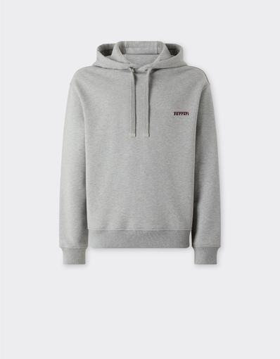 Felpa in Cotone Melange con Cappuccio