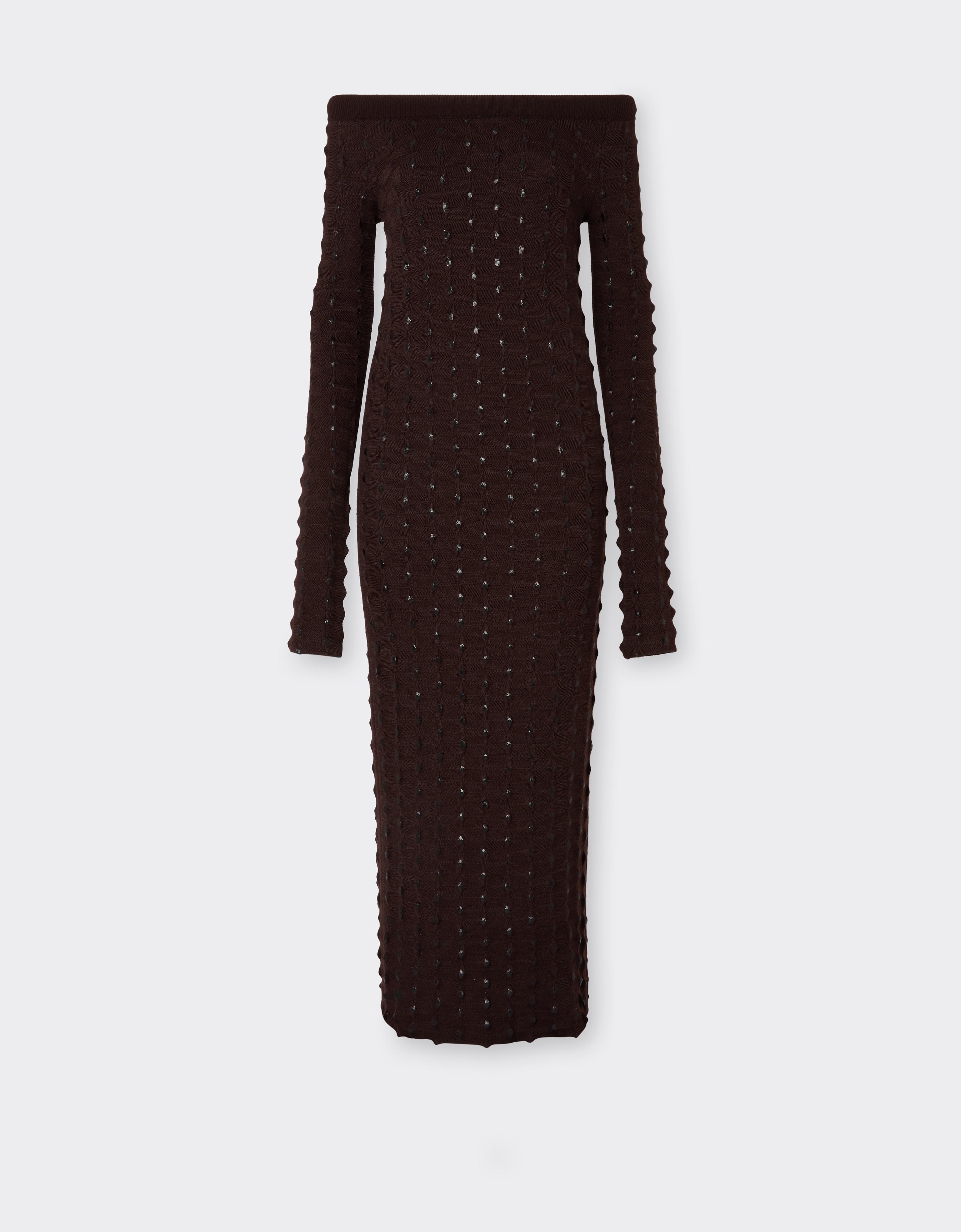 Long Wool and Cotton Dress