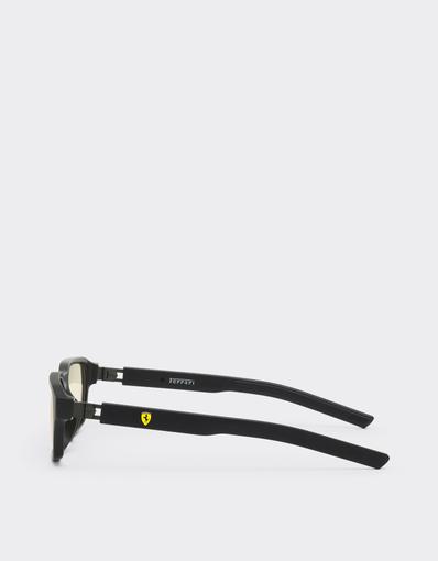Scuderia Ferrari black sunglasses with yellow lenses