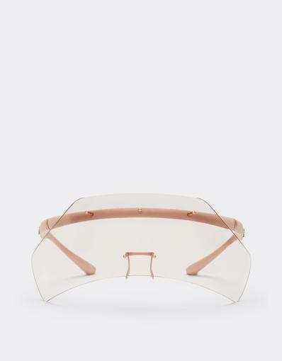 Lunettes de soleil Ferrari en« » injecté, métal et cuir rose avec monture rose