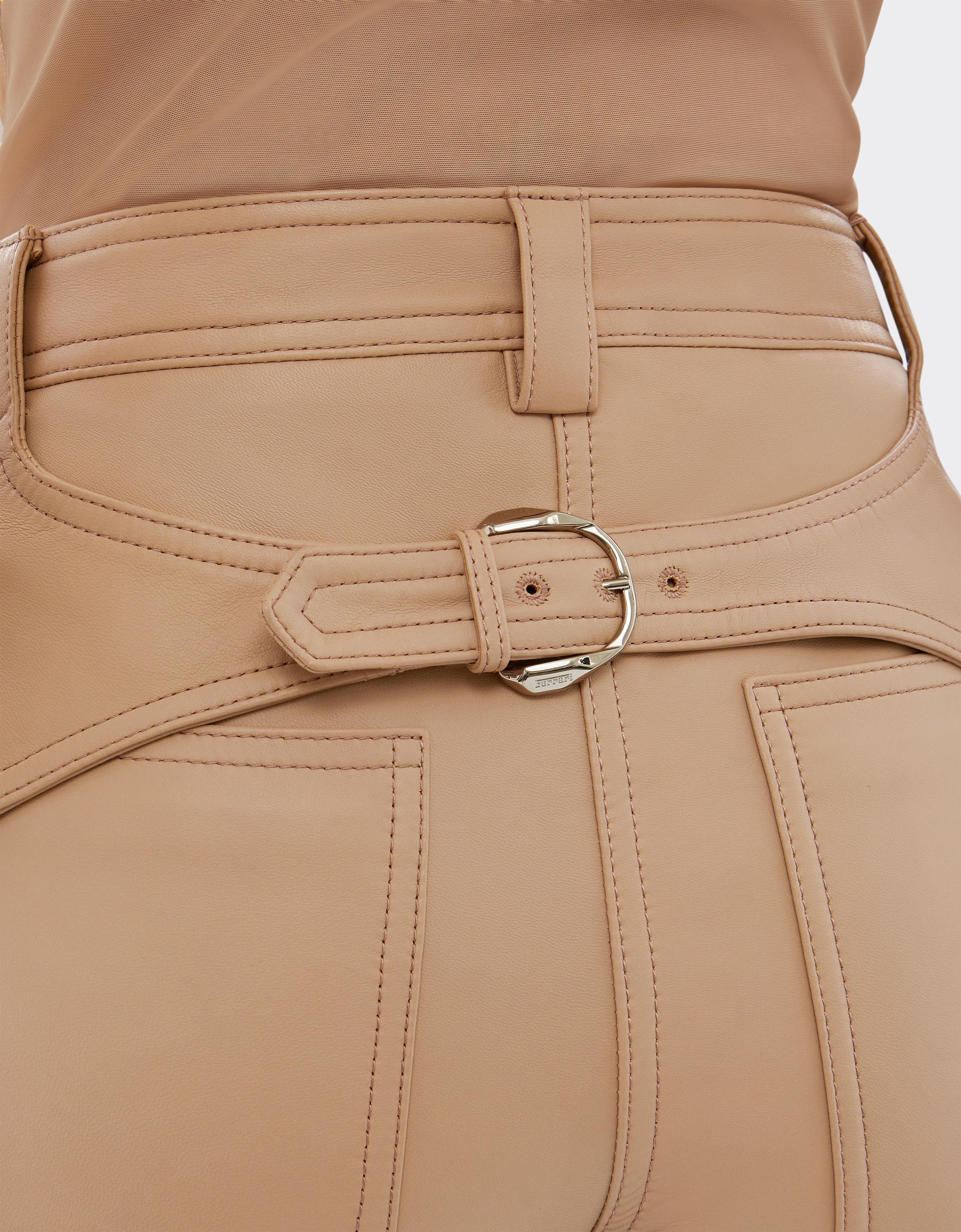 Straight-leg leather trousers