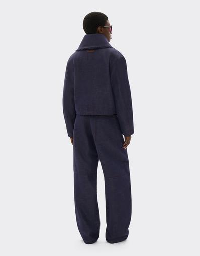 Chaqueta de denim de algodón y lino
