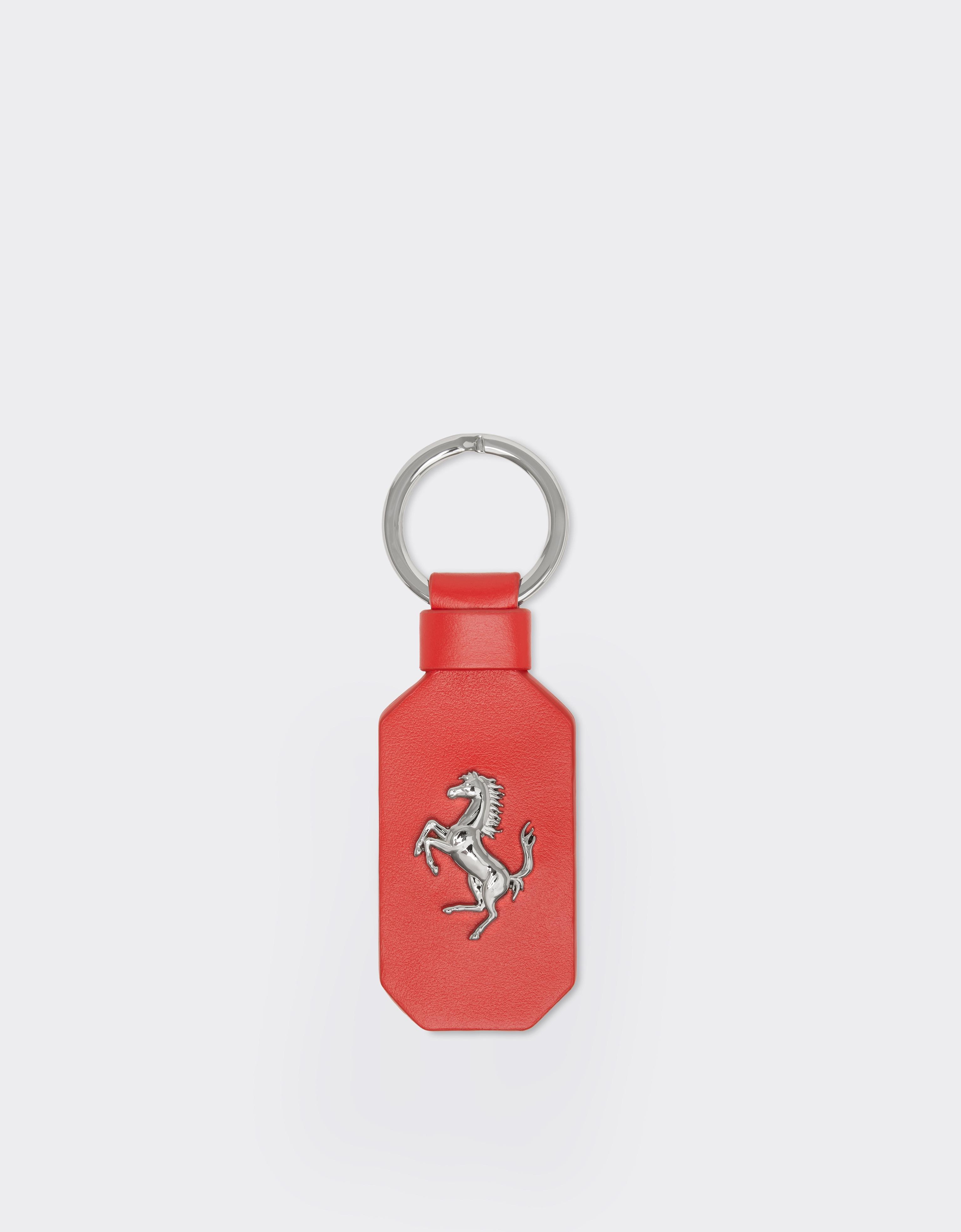 Ferrari Leather Keyring With Prancing Horse