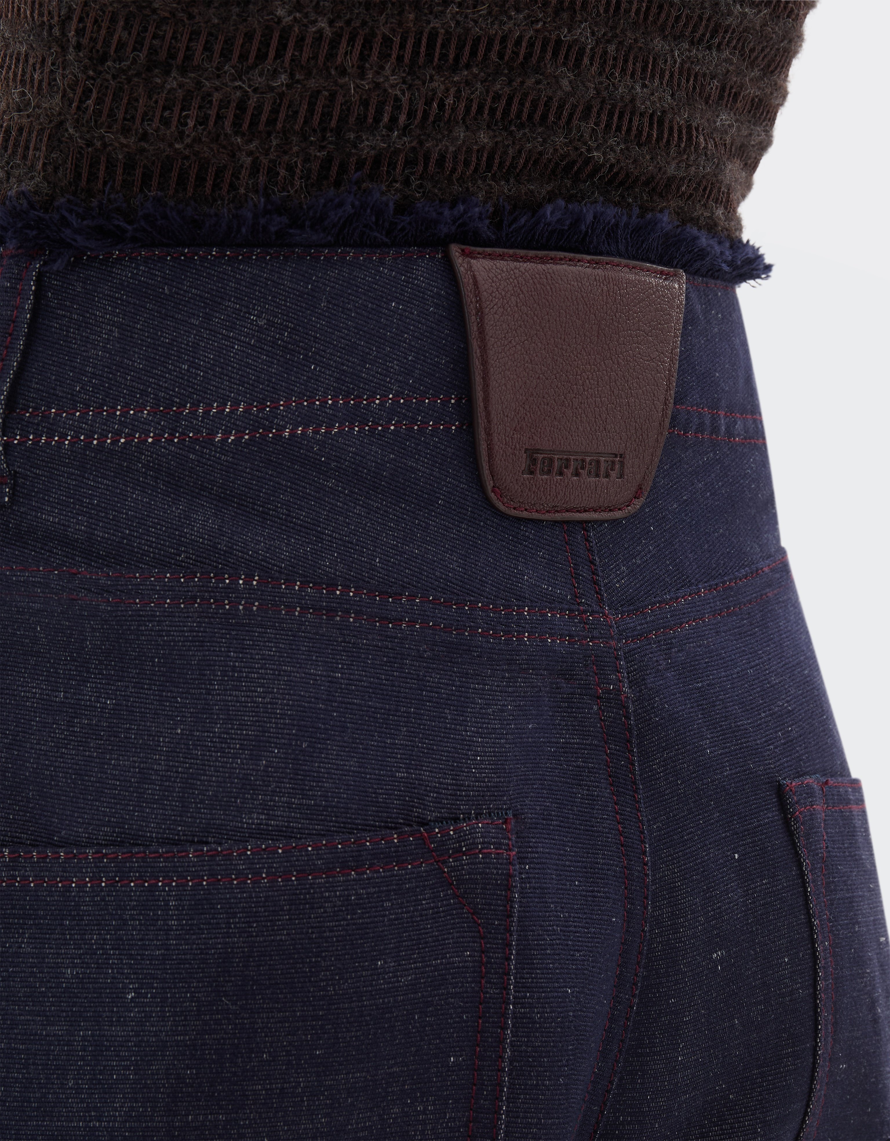 Cotton and Linen Denim Trousers