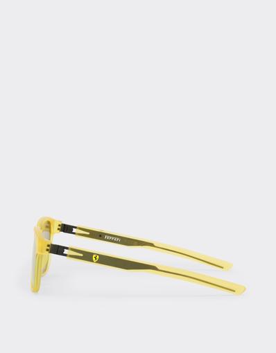 Scuderia Ferrari transparent yellow sunglasses with mirrored lenses