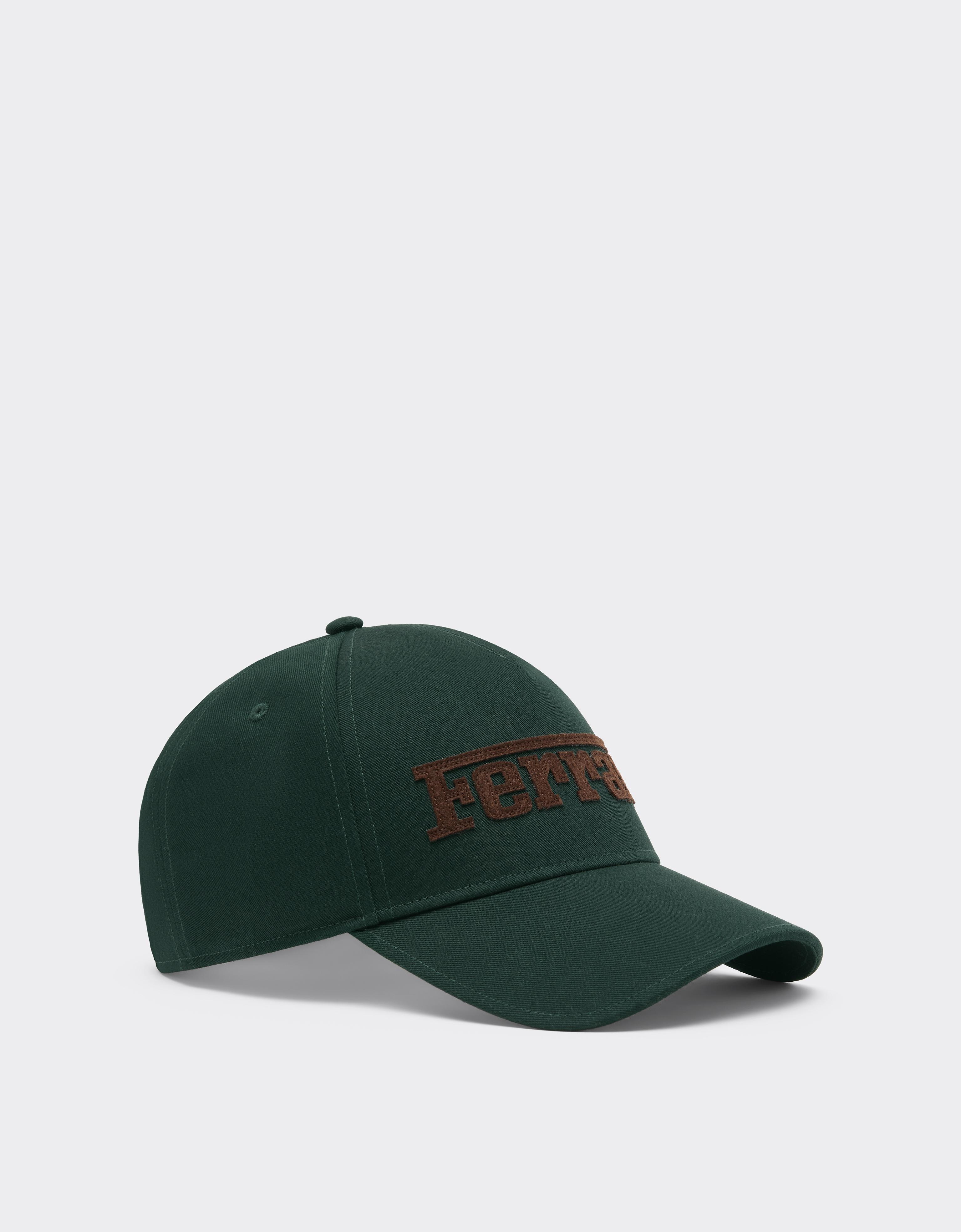 Cotton Twill Baseball Cap with Ferrari Embroidery